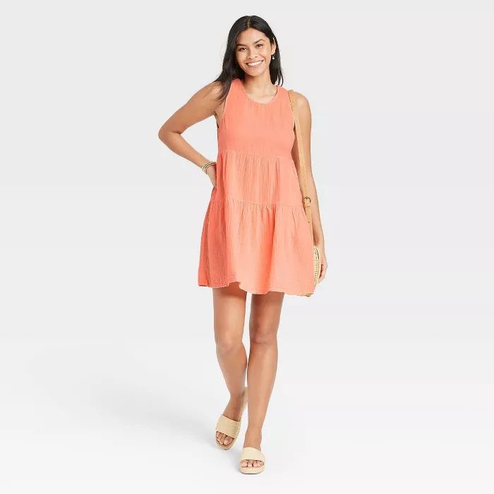 Women's Gauze Tiered Tank Dress - Universal Thread™ | Target