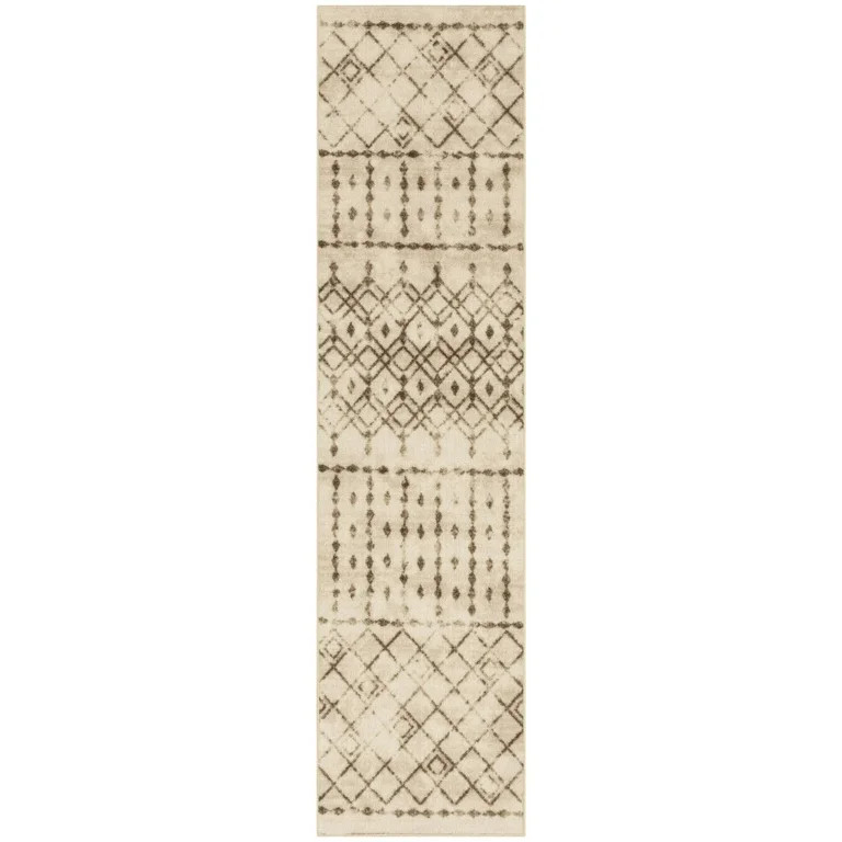 Mainstays Bohemian Diamond Brown Indoor Hallway Runner Rug, 2' x 8' | Walmart (US)