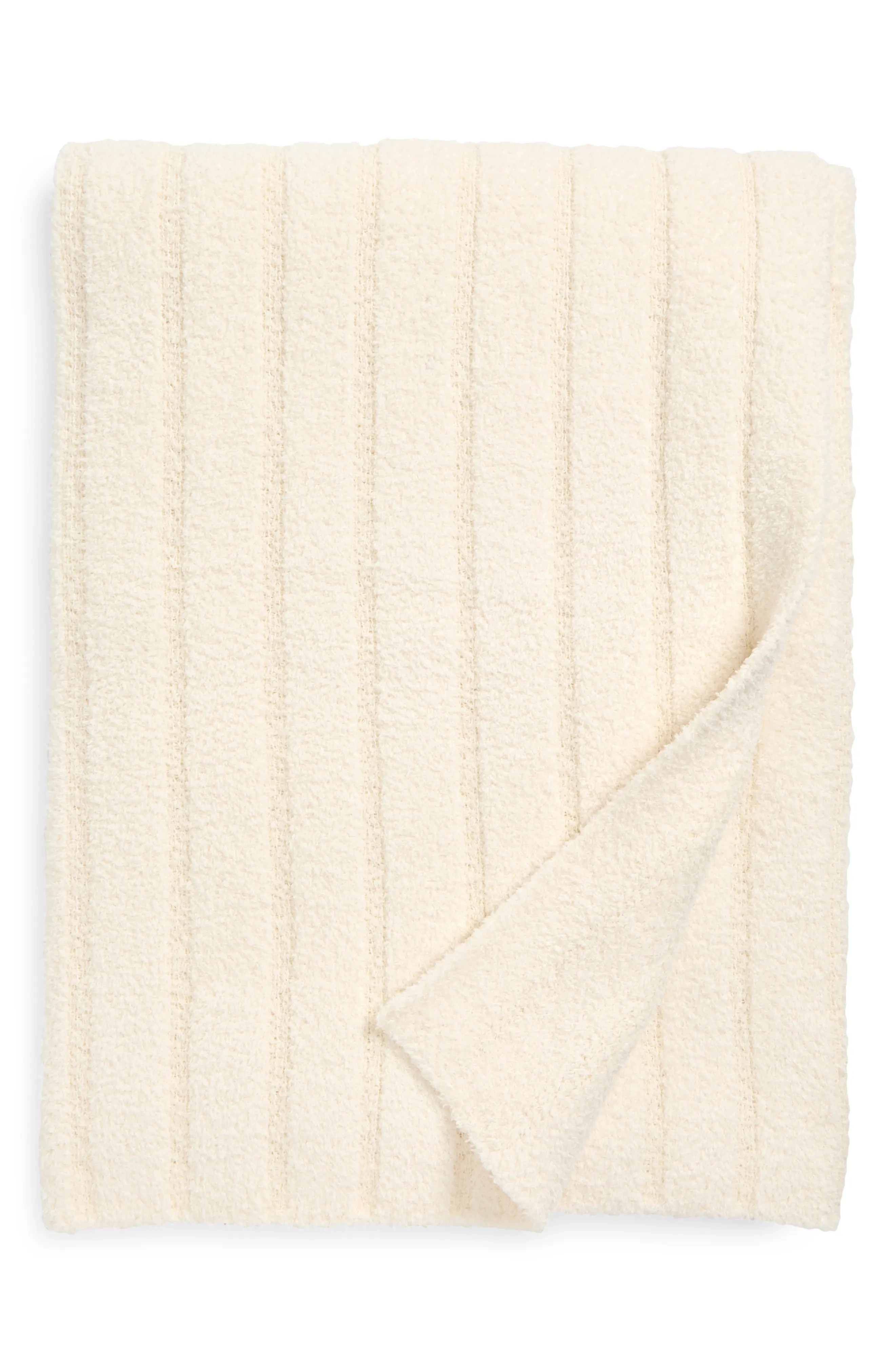 barefoot dreams CozyChic® Textured Throw Blanket in Cream at Nordstrom | Nordstrom