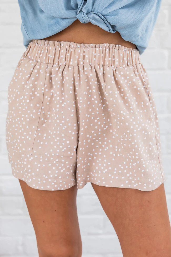 Simple Reference Tan Polka Dot Shorts | Pink Lily