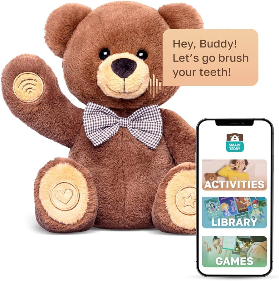 Smart Teddy Bear Ultra Soft Stuffed Animal Plush Toy for Toddlers and Preschoolers Includes Bedti... | Amazon (US)