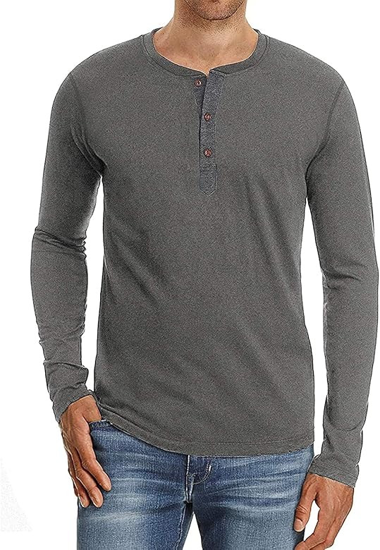 Sailwind Mens Henley Short/Long Sleeve T-Shirt Cotton Casual Shirt | Amazon (US)