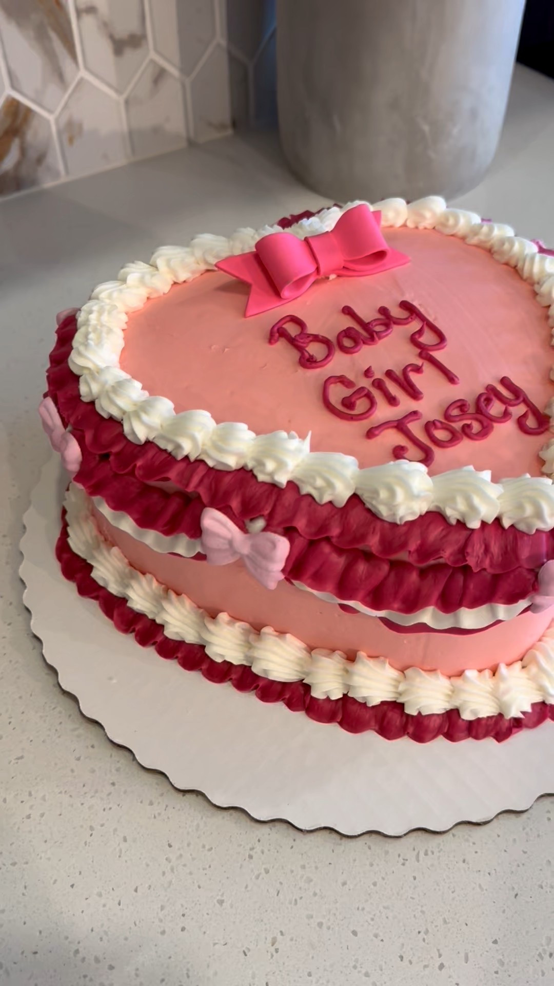 Walmart’s viral heart cake!! Perfect addition to today’s ba y shower! Ordered 2 days before our event online and it was so perfect and delicious ❤️🍰

#LTKBaby #LTKfoodie #LTKValentine