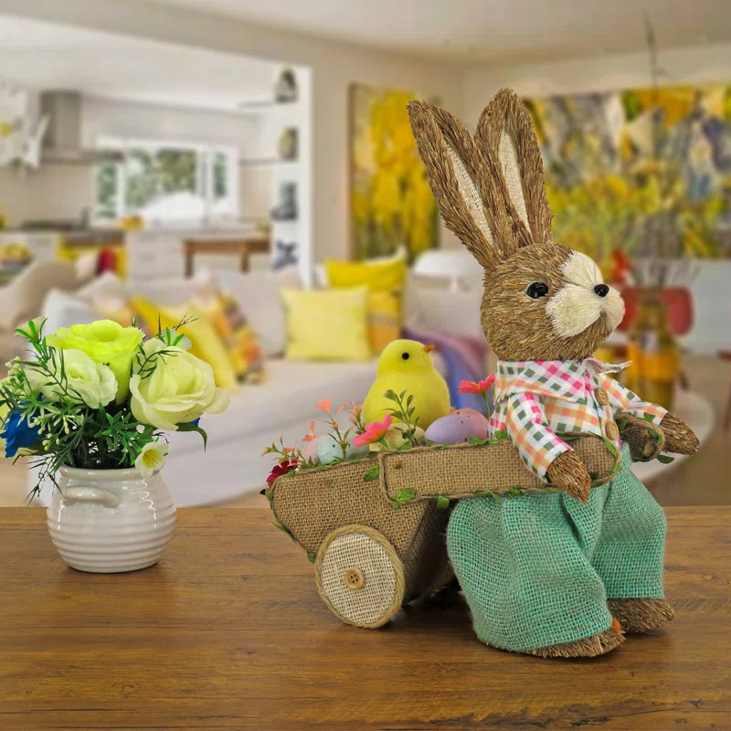 Easter Bunny Pulling Wagon | Wayfair North America