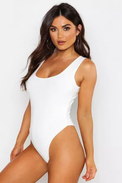 Slinky Double Layer Scoop Sleeveless Bodysuit | Boohoo.com (US & CA)