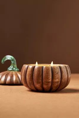 Wooden Gourmand Bourbon & Pumpkin Candle | Anthropologie (US)