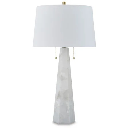 Signature Design by Ashley Laurellen Modern White Alabaster Table Lamp with Dual Lights | Walmart (US)