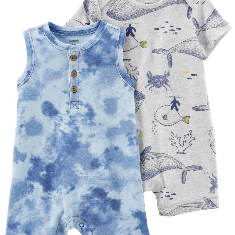 2-Pack Cotton Rompers | Carter's