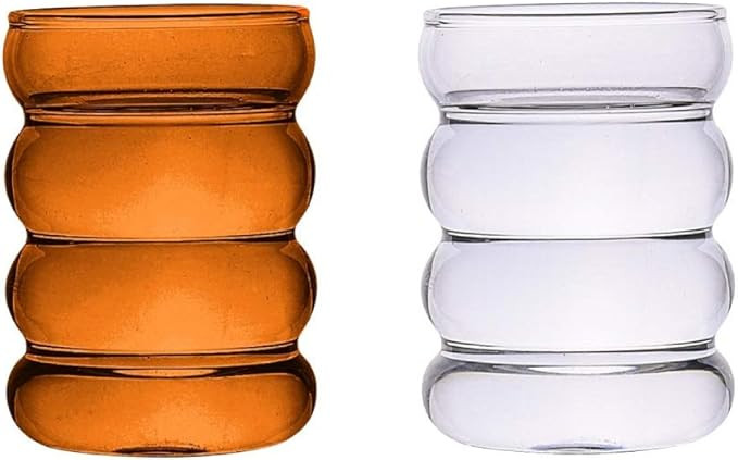 Peyan Vintage Glass Cup, 2 Pack Creative Drinking Glasses, Entertainment Dinnerware Glassware for... | Amazon (US)