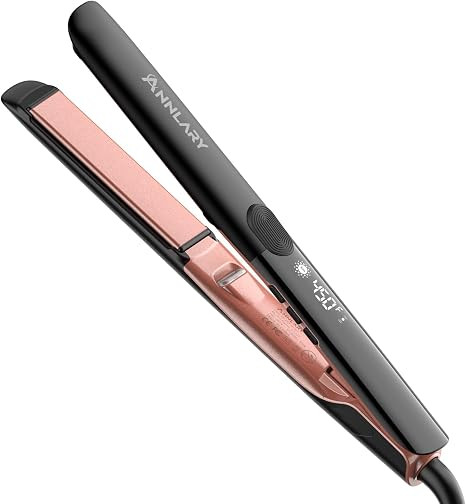 Hair Straightener 1 Inch Flat Iron and Curler 2 in 1 Titanium Ceramic Ionic Dual Voltage Straight... | Amazon (US)