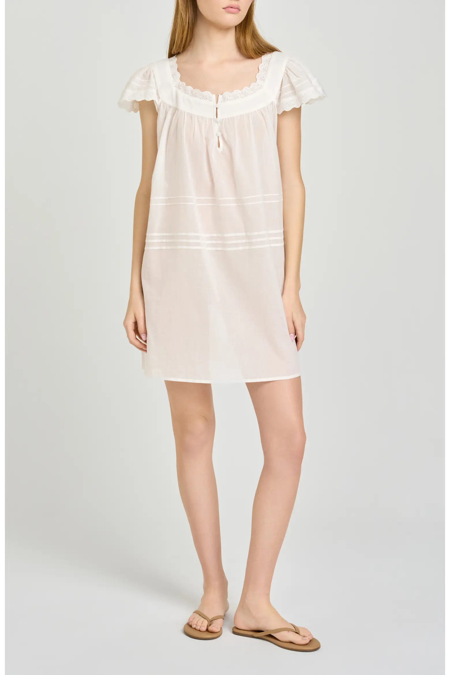 x Hannah Lovey Porter Bianca Eyelet Detail Cotton Minidress (Nordstrom Exclusive) (Women) | Nords... | Nordstrom