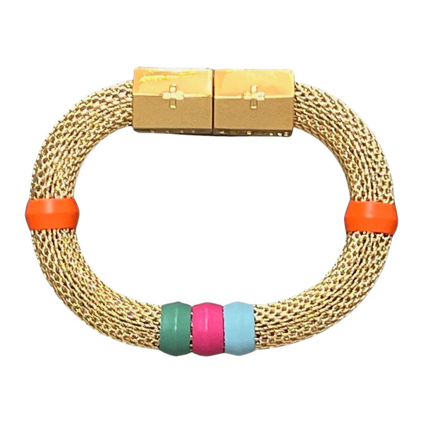 Mesh Colorblock Bracelet Orange/Multi | HOLST + LEE