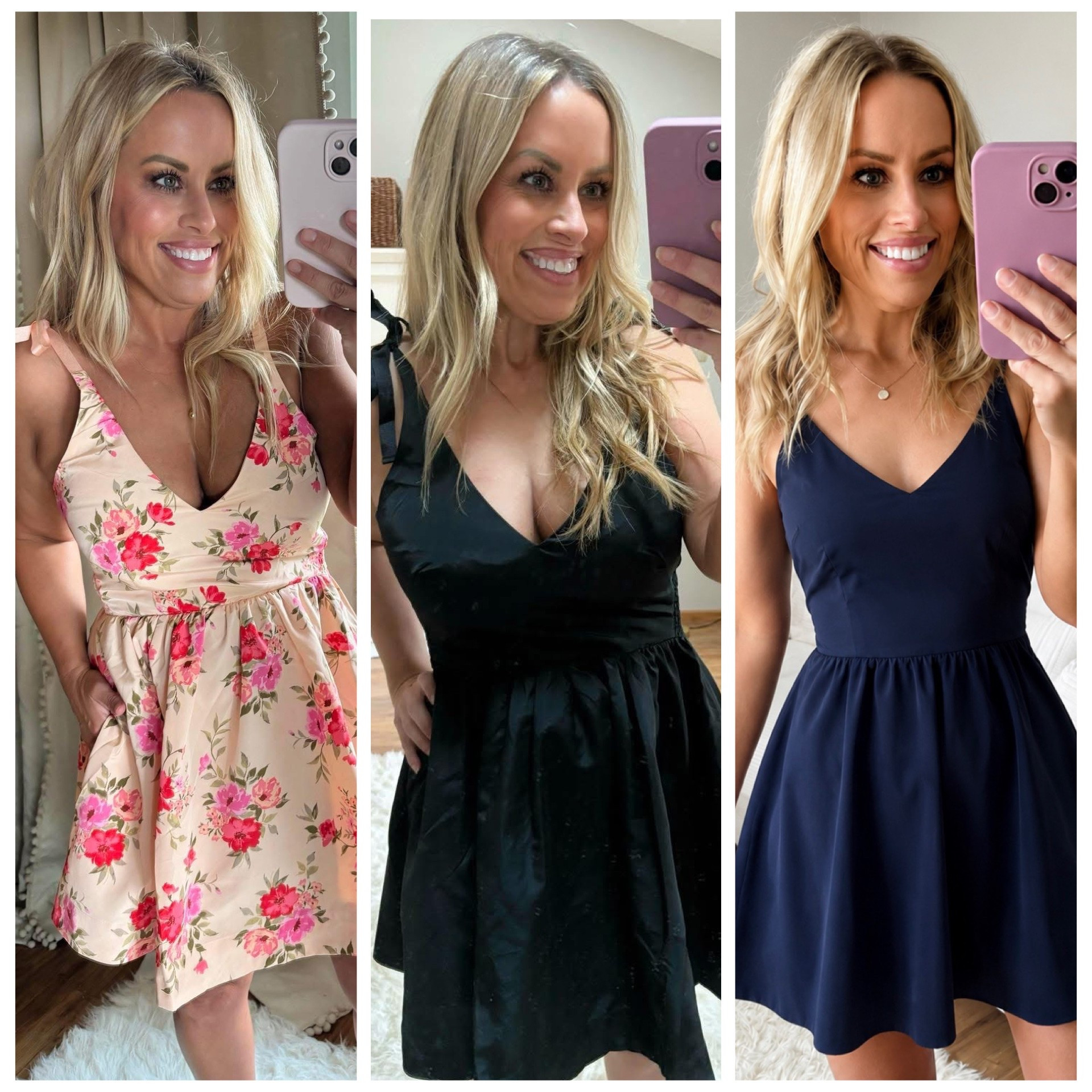 Now 40% off! I’ve been loving Old Navy’s collection, The Occassion, since it dropped. The newer version of the Taffeta Fit & Flare (on right) is a little more fitted on the top and has adjustable straps replacing the tie straps. Great, affordable option for a cocktail party or event! TTS. #ad

#LTKOver40 #LTKmomlife
