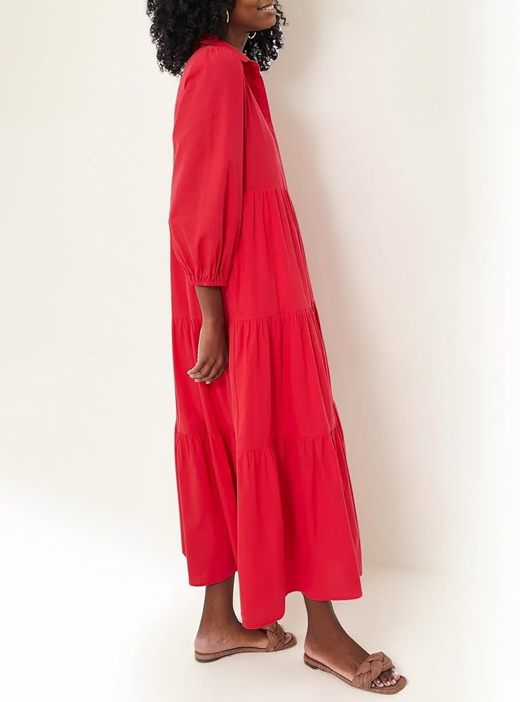 Women Flowy Maxi Dresses Casual V Neck Smocked Tiered Babydoll Sundress Beach Long Skirt with Poc... | Amazon (US)