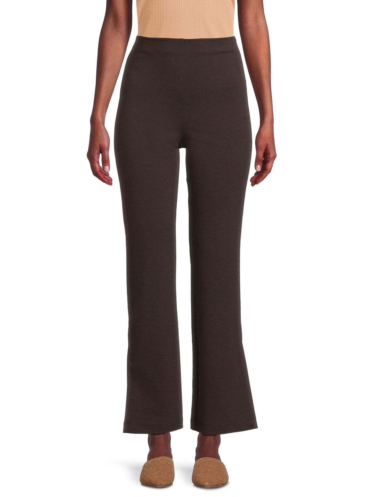 Time and Tru Women's Pull on Bootcut Ponte Pants, Full Length; 28" Inseam, Sizes XS-XXL | Walmart (US)