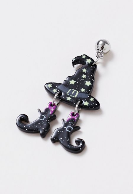 Acrylic Halloween Witch Hat and Boots Earrings | Chicwish