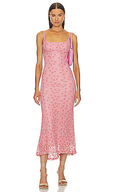 Bardot Kiali Mesh Midi Dress in Pink Multi from Revolve.com | Revolve Clothing (Global)
