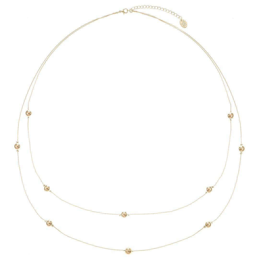 Time and Tru 32" Long 2-Layer Gold Tone Necklace for Women | Walmart (US)