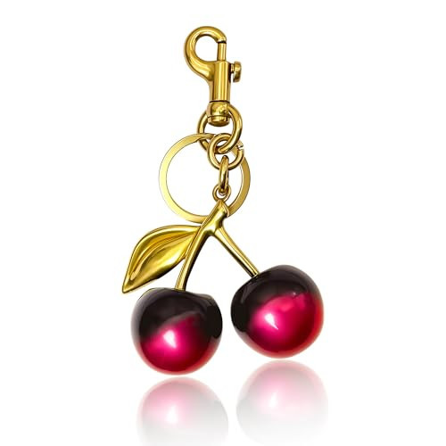 SOOFOTOO Cherry Bag Charm Purse Handbag Charm Cherry Car Accessories KeyChain Gift for Women Mothers Day Christmas Valentine | Amazon (US)
