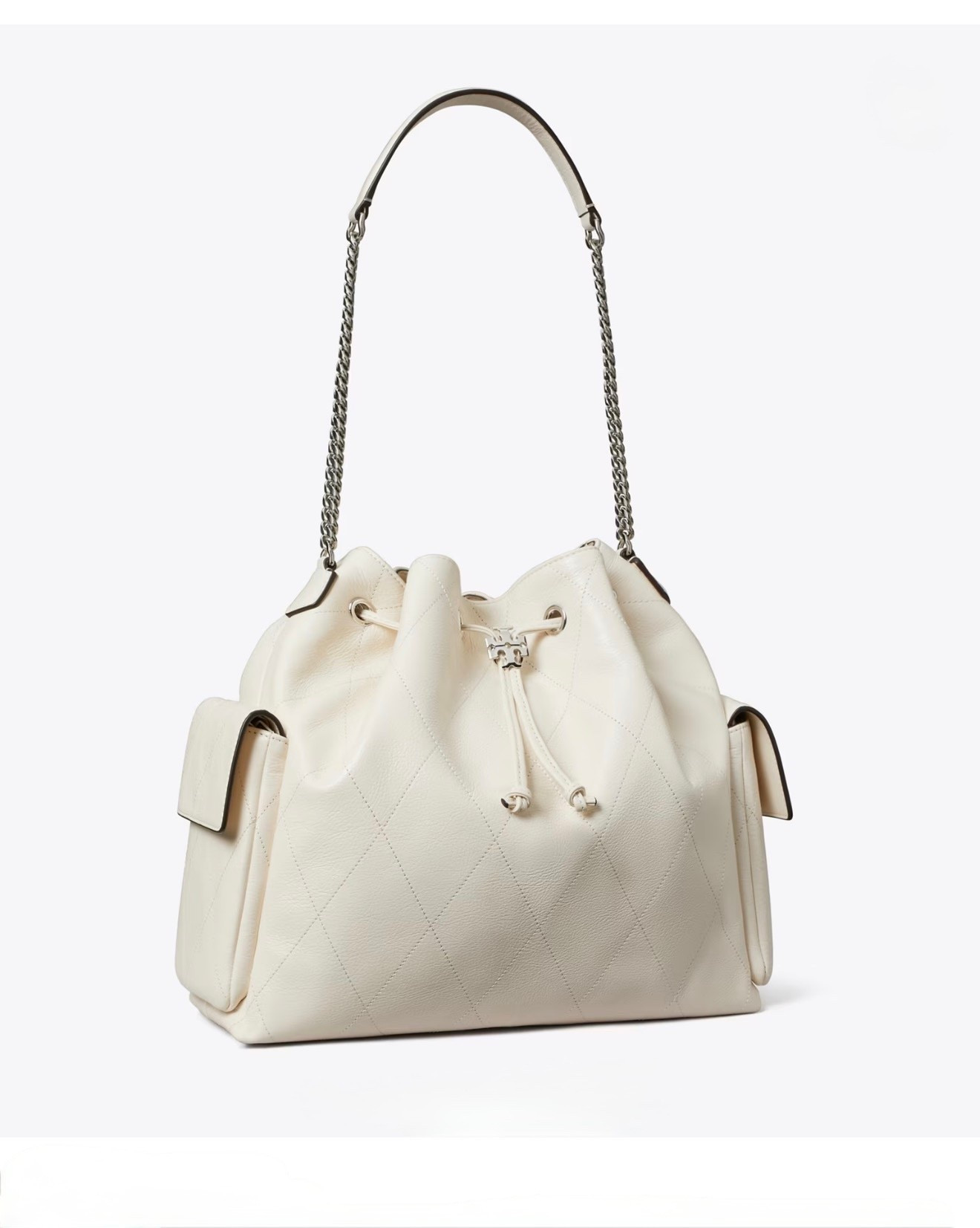 LARGE CHARLIE QUILTED DRAWSTRING SHOULDER BAG

Charlie evolves with our Large Quilted Drawstring Shoulder Bag. Soft structure balances tailored edges and sleek beveled hardware. Crafted in pebbled leather with tonal diamond stitching, it is designed with exterior and interior pockets for organization. The chain strap has a leather shoulder guard for comfort.

#LTKWorkwear #LTKTravel #LTKSeasonal