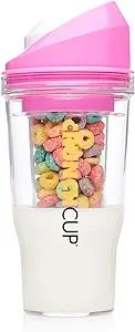 CRUNCHCUP A Portable Cereal Cup - No Spoon. No Bowl. It's Cereal On The Go, XL Pink | Amazon (US)