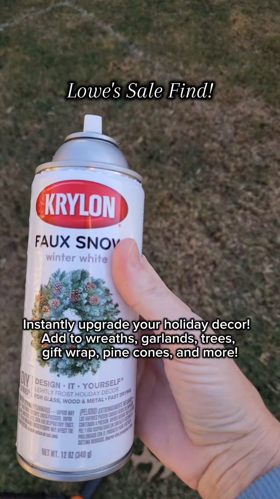 Krylon Faux Snow Paint – Instantly upgrade your holiday décor!  Add a snowy look to wreaths, garlands, pine cones, Christmas trees, gift wrap, and more. Great for DIY holiday projects and winter crafts. @loweshomeimprovement #lowespartner #ad

#LTKHoliday #LTKSaleAlert #LTKHome