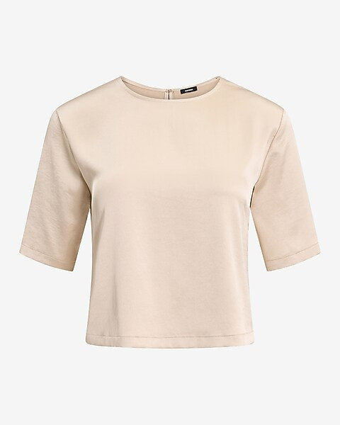 Essential Satin Boxy Tee | Express