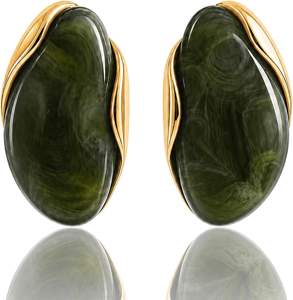 Mchic Large Statement Earrings for Women Trendy, Chunky Resin Dangle Stud | Amazon (US)