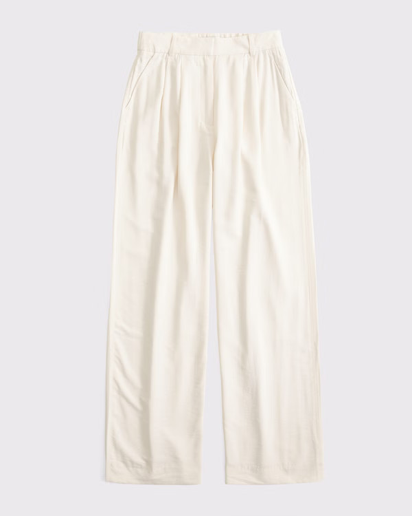 Women's Curve Love A&F Sloane Crepe Tailored Wide Leg Pant | Women's Bottoms | Abercrombie.com | Abercrombie & Fitch (US)