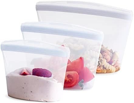 Stasher Silicone Reusable Storage Bag, Bundle 3-Pack Bowls (Clear) | Food Meal Prep Storage Conta... | Amazon (US)
