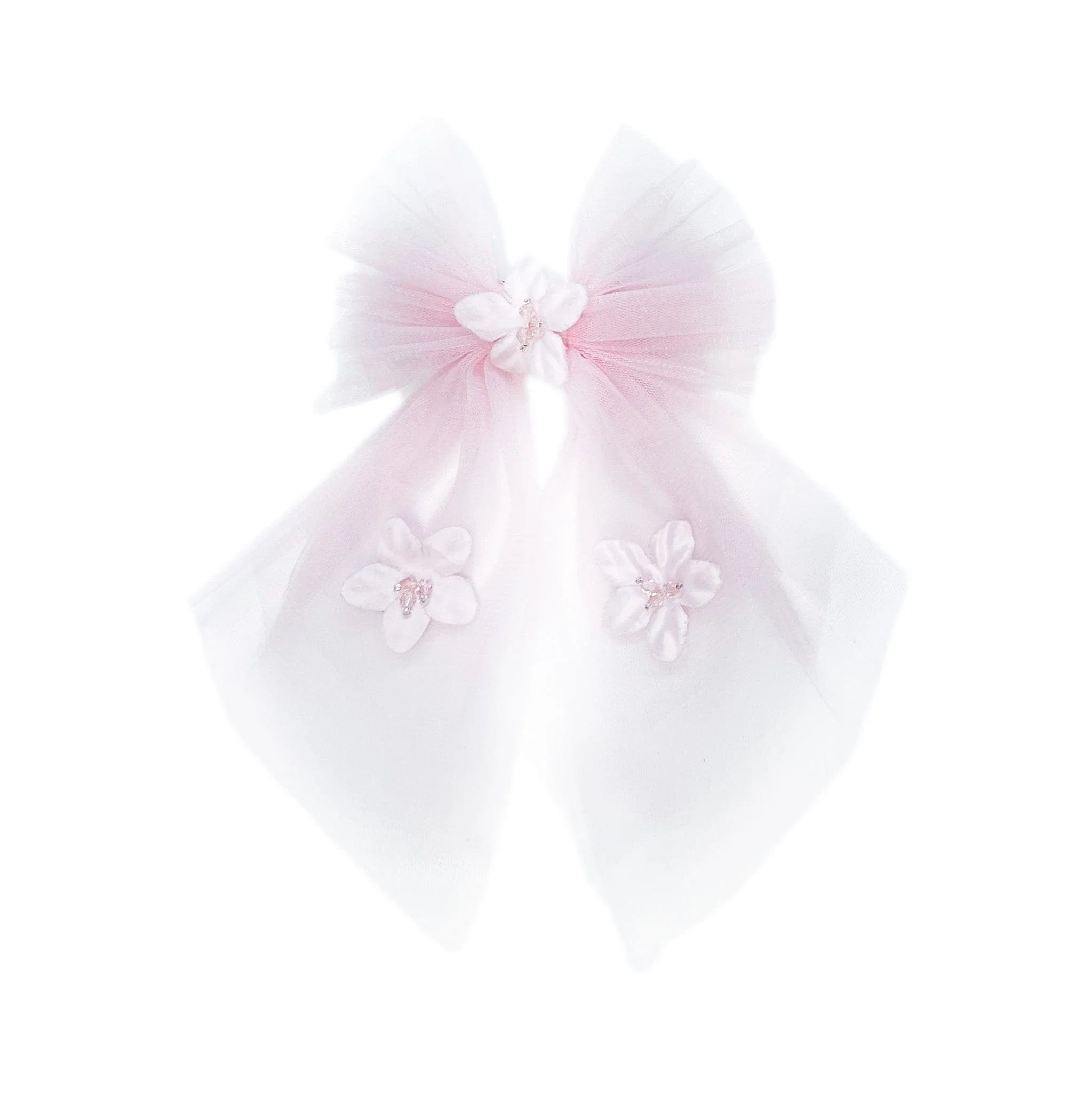 Eva Pink Tulle Hair Bow | petite maison kids