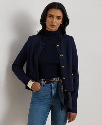 Women's Cropped Crew Neck Sweater Jacket | Macy's