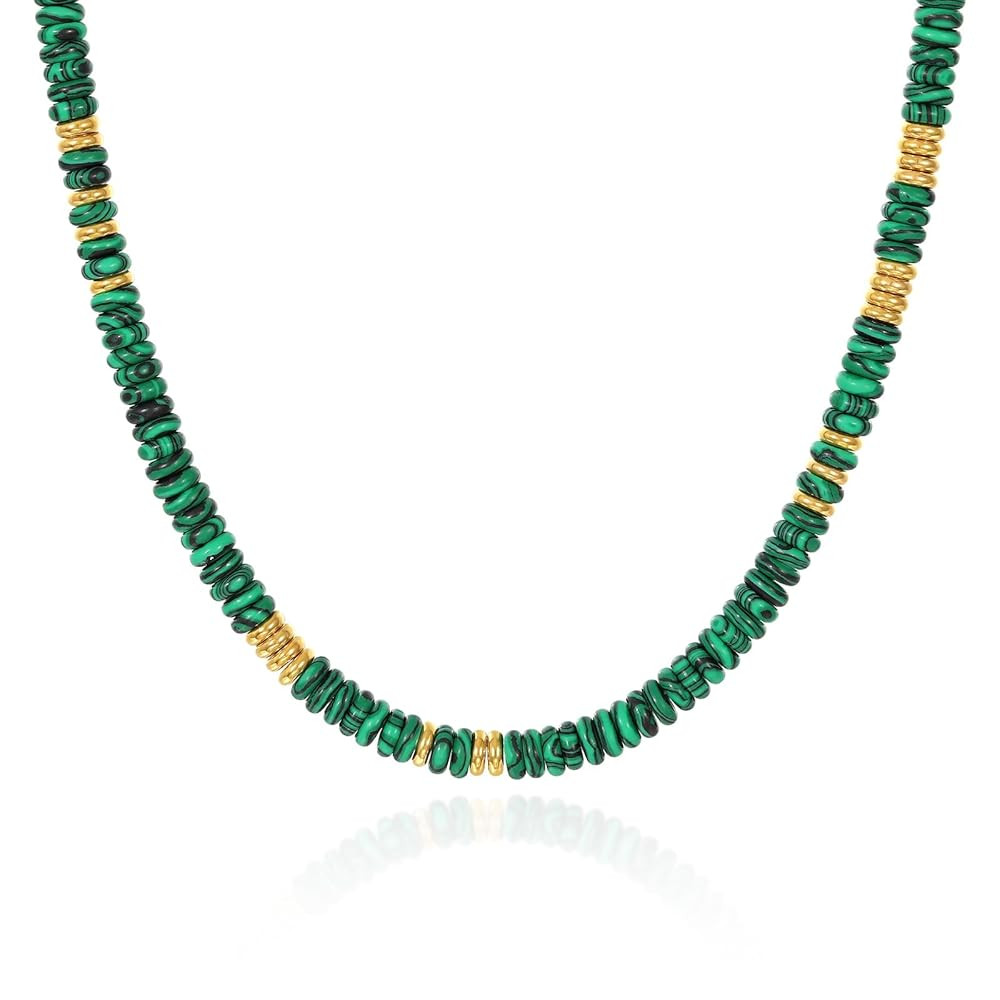 KissYan Boho Beaded Choker Necklace for Women, Gemstone Choker Natural Stone Freshwater Pearl Sur... | Amazon (US)