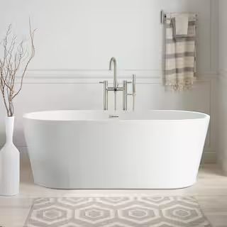 Vanity Art Bordeaux 54 in. Acrylic Flatbottom Freestanding Bathtub in White VA6815-XS - The Home ... | The Home Depot