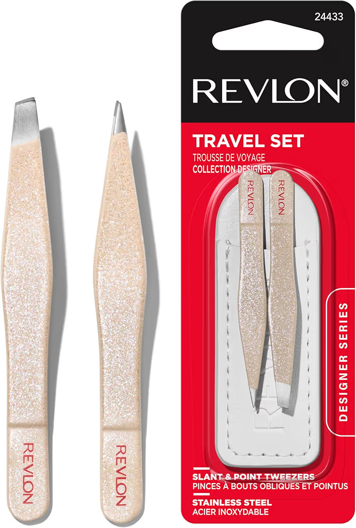 Revlon Designer Series Mini Tweezer Set, Hair Removal Tool Kit with Slant & Point Tips, Made with... | Amazon (US)