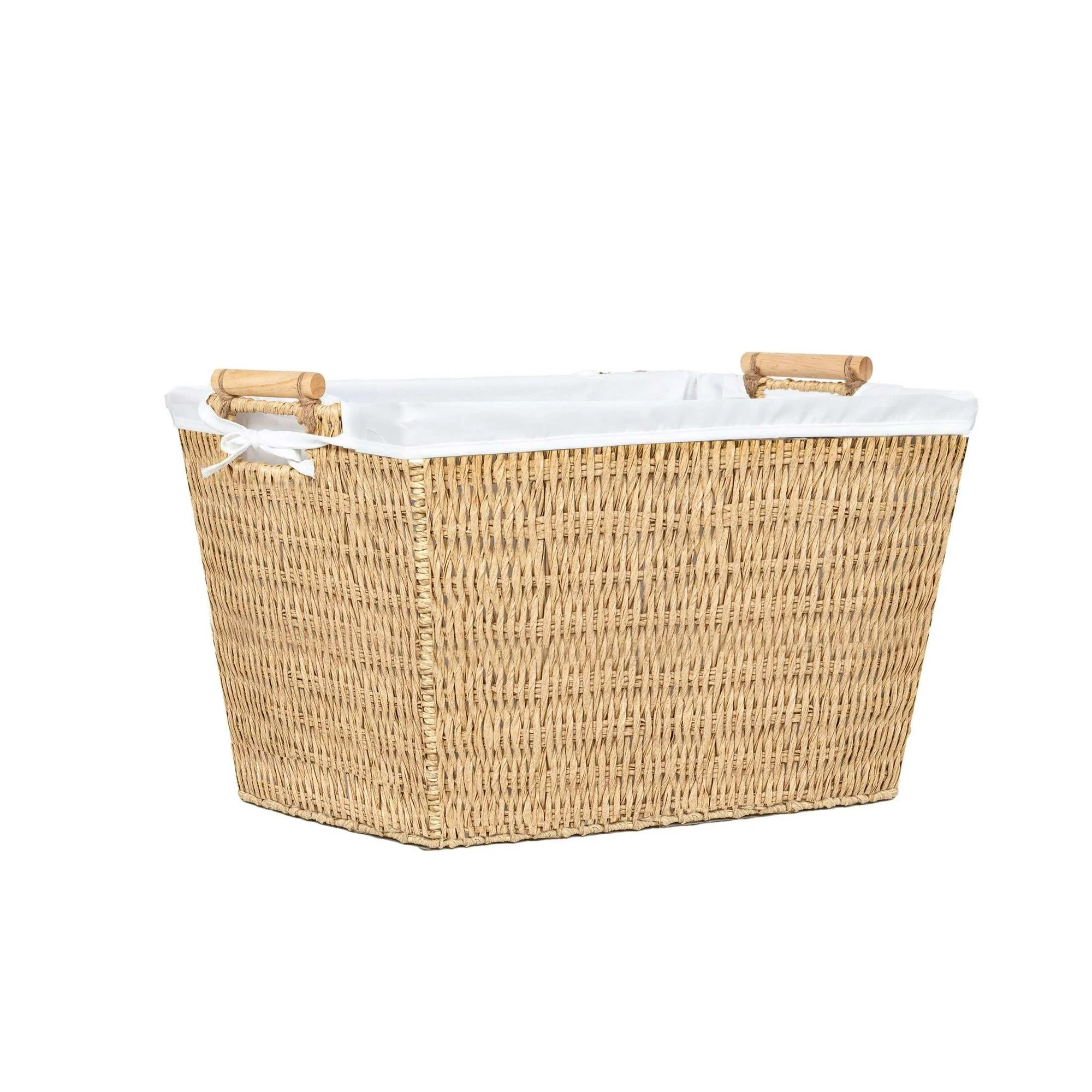 Better Homes & Gardens Resin Poly Rattan Laundry Basket with Fabric Liner - Walmart.com | Walmart (US)