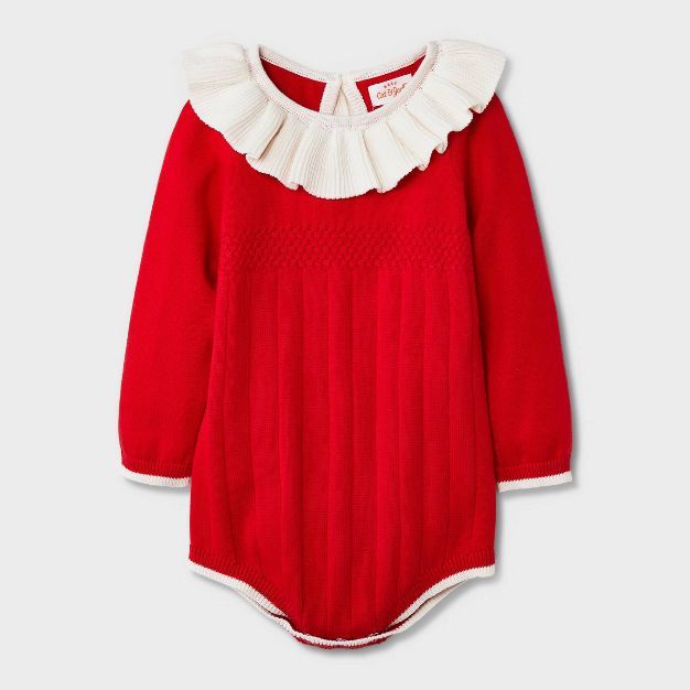 Baby Girls' Sweater Romper - Cat & Jack™ Red | Target