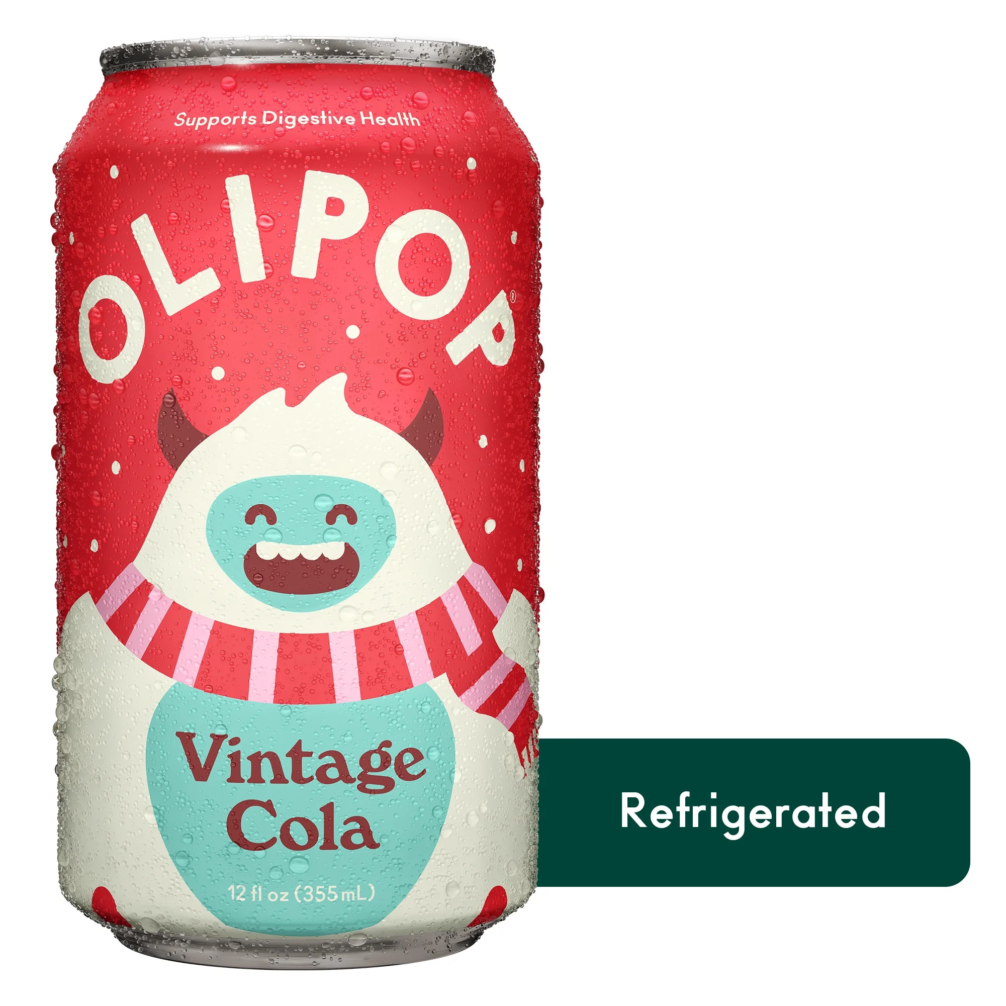 OLIPOP Prebiotic Soda, Vintage Cola, 12 fl oz, Refrigerated | Walmart (US)