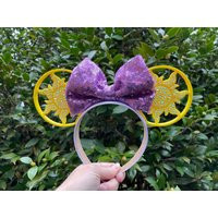 Rhinestone Rapunzel Park Mouse Ears, 3D Printed Rapnzel Mouse Bling Princess Ears | Etsy (US)