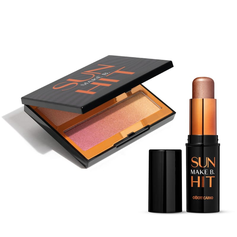 Combo Make B. Sun Hit: Paleta de Maquiagem Multifuncional 8g + Iluminador Facial Bronze 6,5g | O ... | oBoticario (BR)