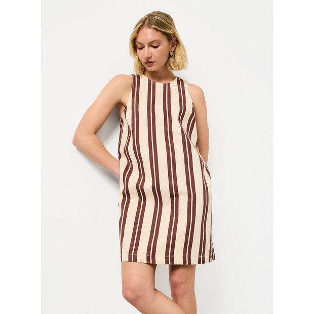 Buy Rust Stripe Denim Mini Shift Dress 20 | Mini | Tu | Tu Clothing