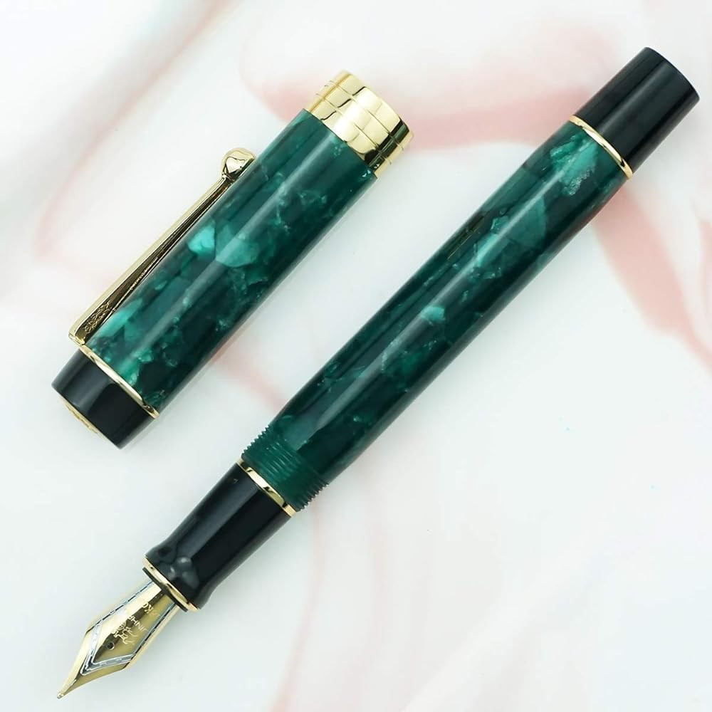 Jinhao 100 Fountain Pen Celluloid Classic Style, #6 Nib Smooth Writing Instrument with Refillable... | Amazon (US)