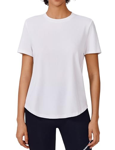 PINSPARK Soft Workout Tops for Women Short Sleeve UPF Sun Shirt Quick Dry Athletic Yoga Shirts Gy... | Amazon (US)