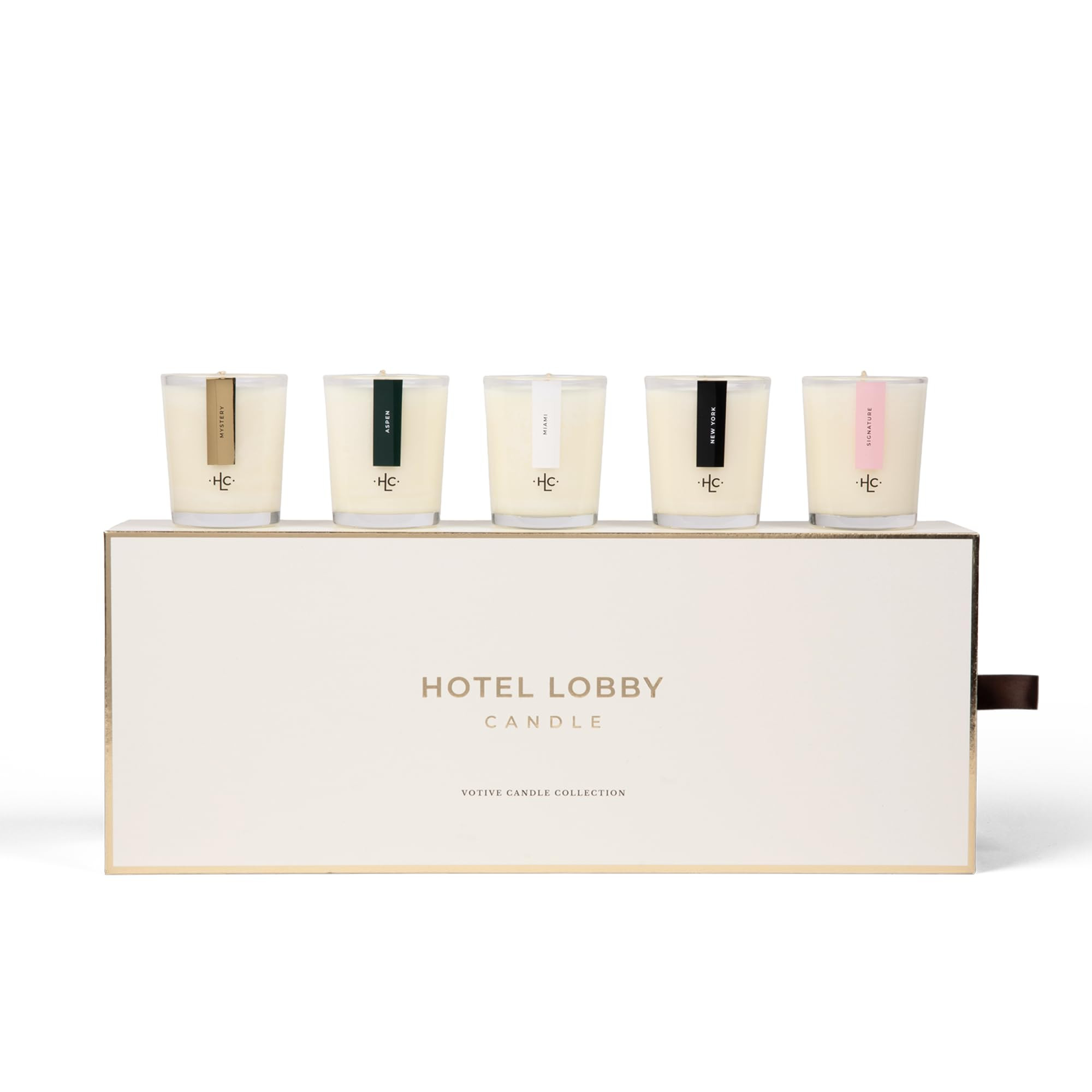 Hotel Lobby Votive Candle Set – 5×2.5oz 100% Soy Wax with Signature, New York, Miami, Aspen, a... | Amazon (US)