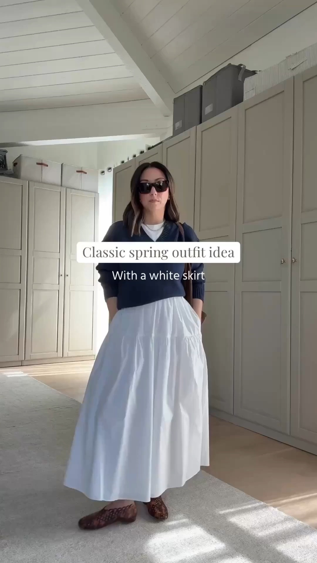 Spring outfit ideas with white skirts. I found the perfect v-neck sweater. This length and fit work perfectly with skirts and dresses because it's not overly long. Love the chunkiness of it too!

J.Crew sweater small
Everlane tee medium
Almina Concept skirt small - sadly old 
Steve Madden Jelly flats 5 - run a half size big
Liffner Hobo Pillow bag
Celine sunglasses
Quince earrings
Dorsey James necklace 15"

Petite style, spring style, spring outfits, white skirt, skirts 

Spring style, spring outfits, spring skirts, petite style

#LTKootd #LTKPetite #LTKSaleAlert