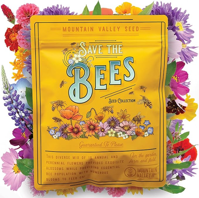 Wildflower Seeds Bulk, 2 Oz. 80,000+ Seeds – Save The Bees Mix with 19 Non-GMO Varieties – Be... | Amazon (US)