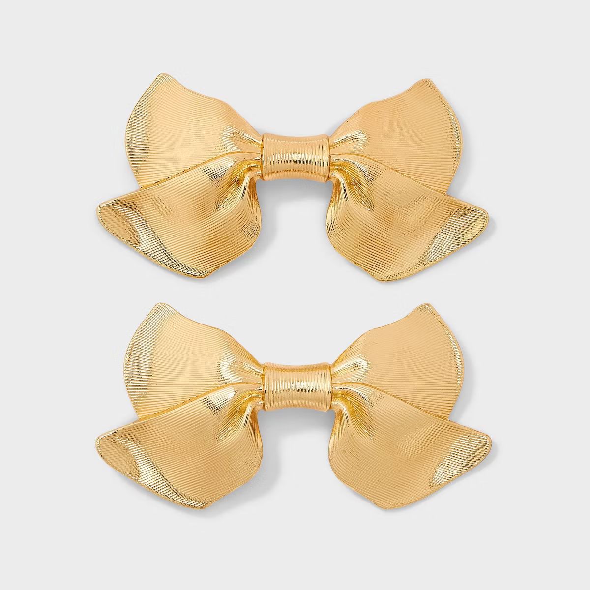 Metal Bow Hair Barrette 2pc - A New Day™ Gold | Target