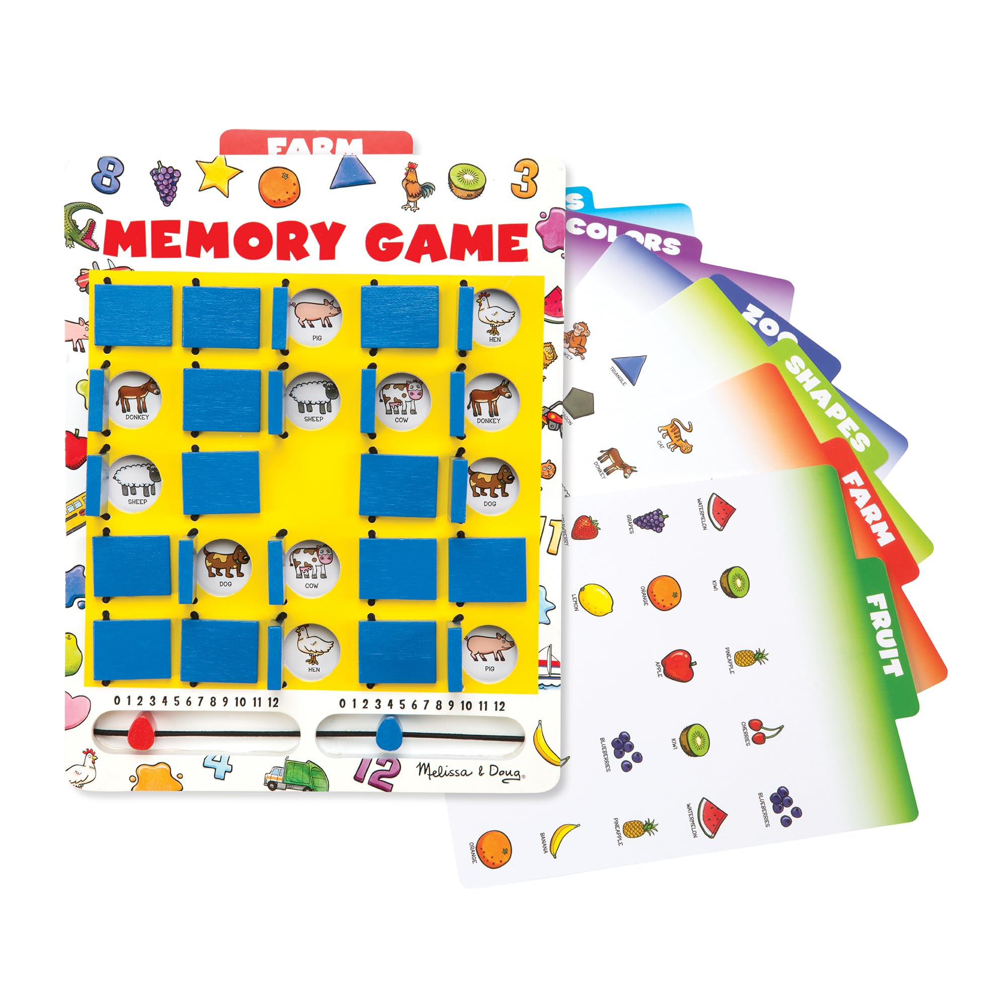 Melissa & Doug Flip to Win Travel Memory Game - Wooden Game Board, 7 Double-Sided Cards Road Trip... | Amazon (US)