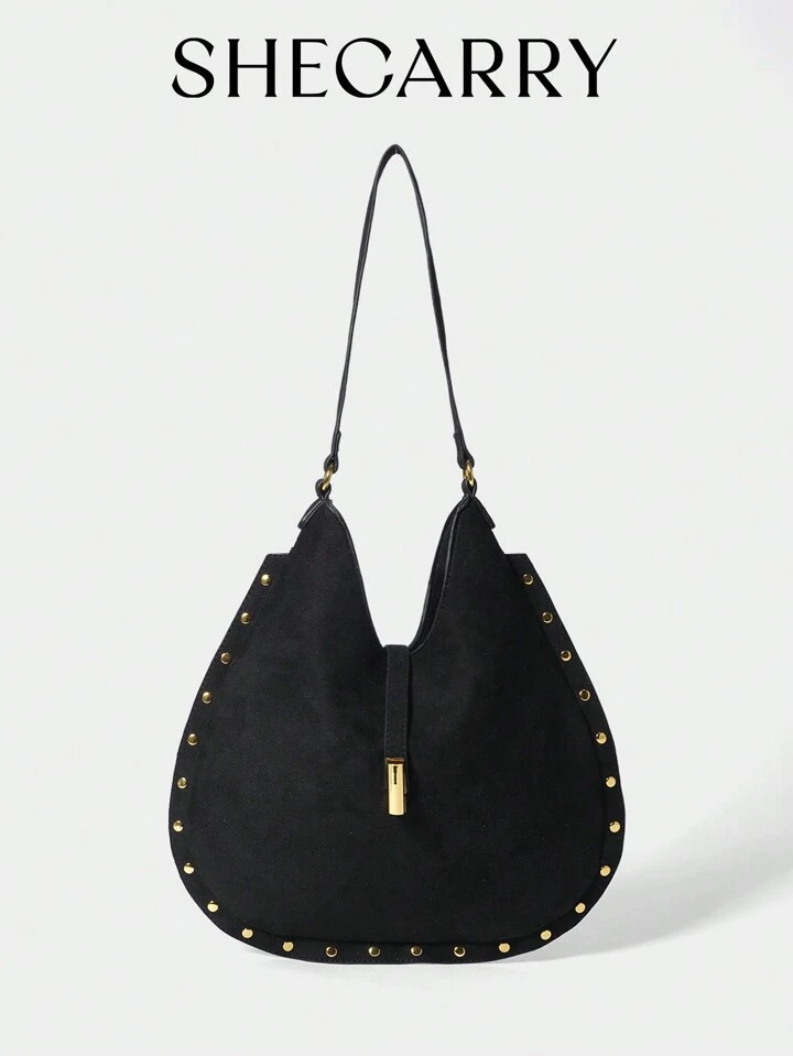 SHECARRY Women's Fashion Versatile Rivet Decor Shoulder Bag | SHEIN