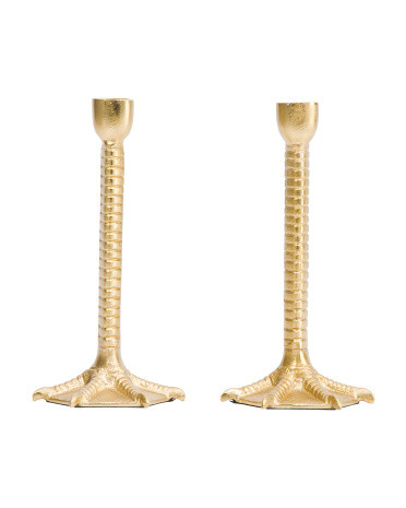 2pk 9in Bird Legs Metal Taper Candle Holders | TJ Maxx